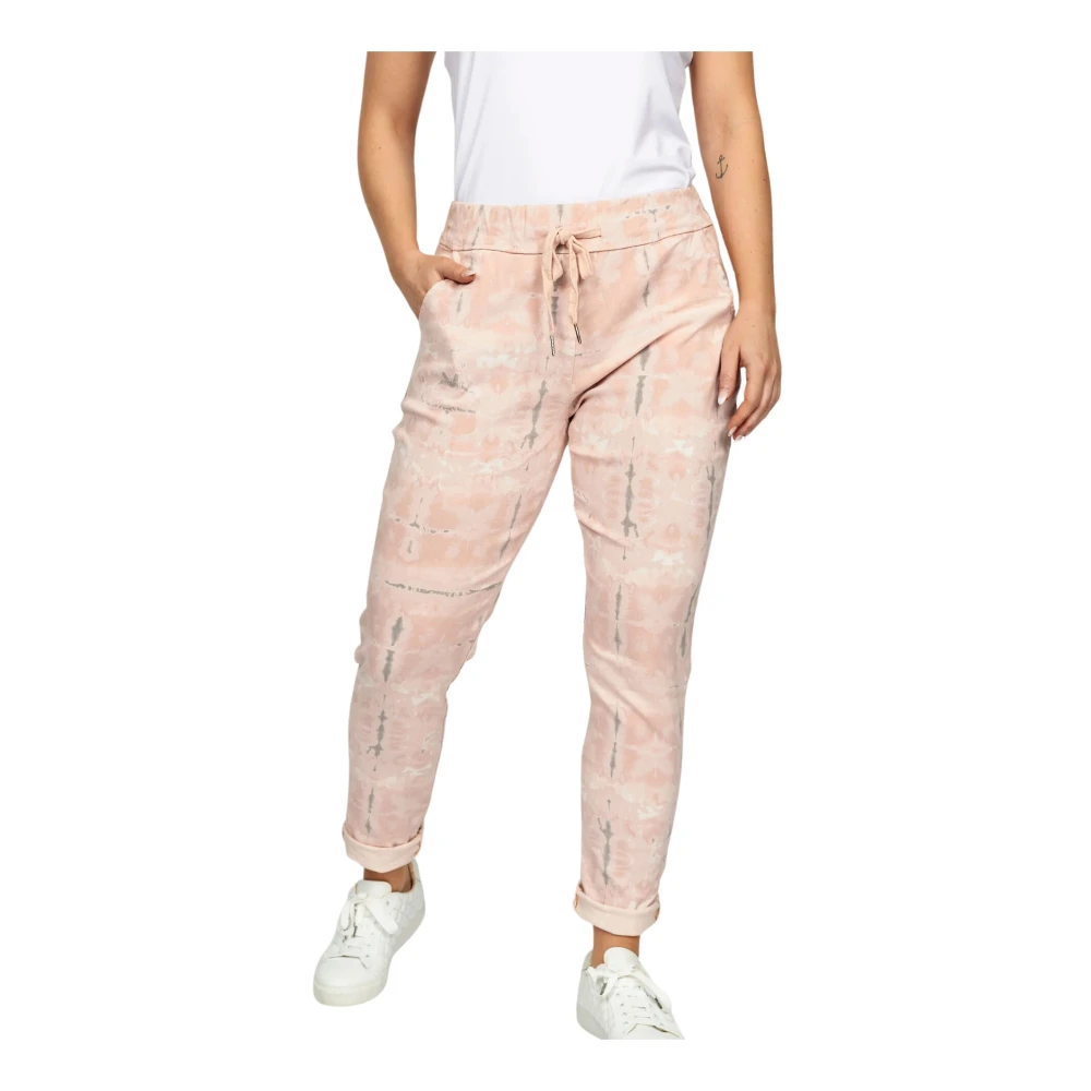 2-Biz Roze Print Broek Sigmund.Sp24 Stijl Multicolor Dames