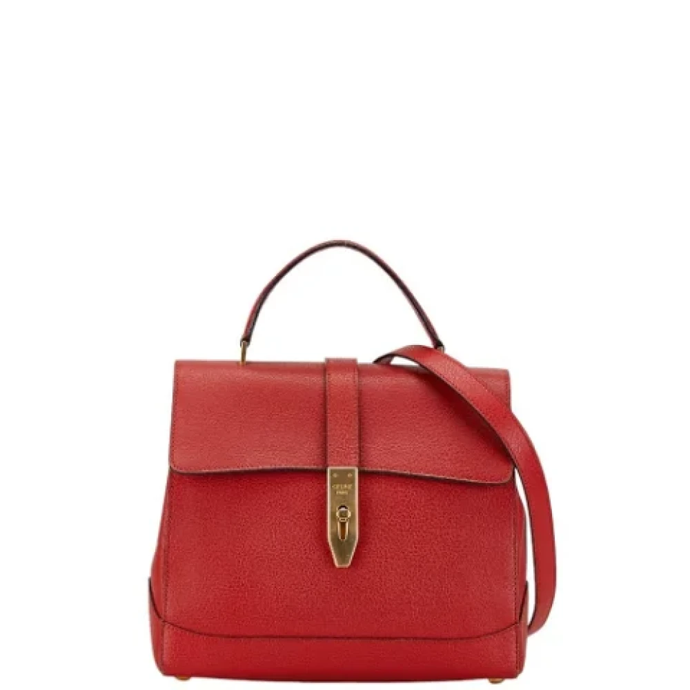 Celine Vintage Pre-owned Leather handbags Red Dames