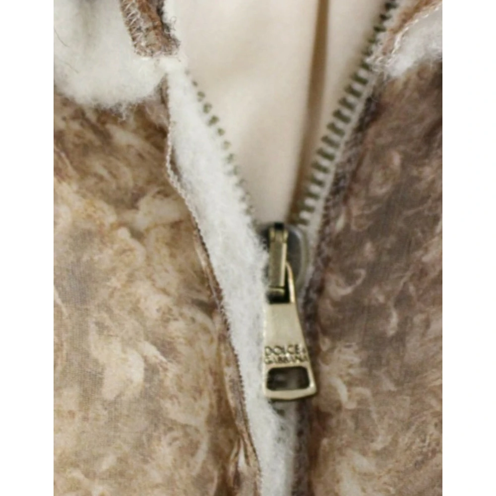 Dolce & Gabbana Luxe mouwloze zijden knielange jurk Brown Dames