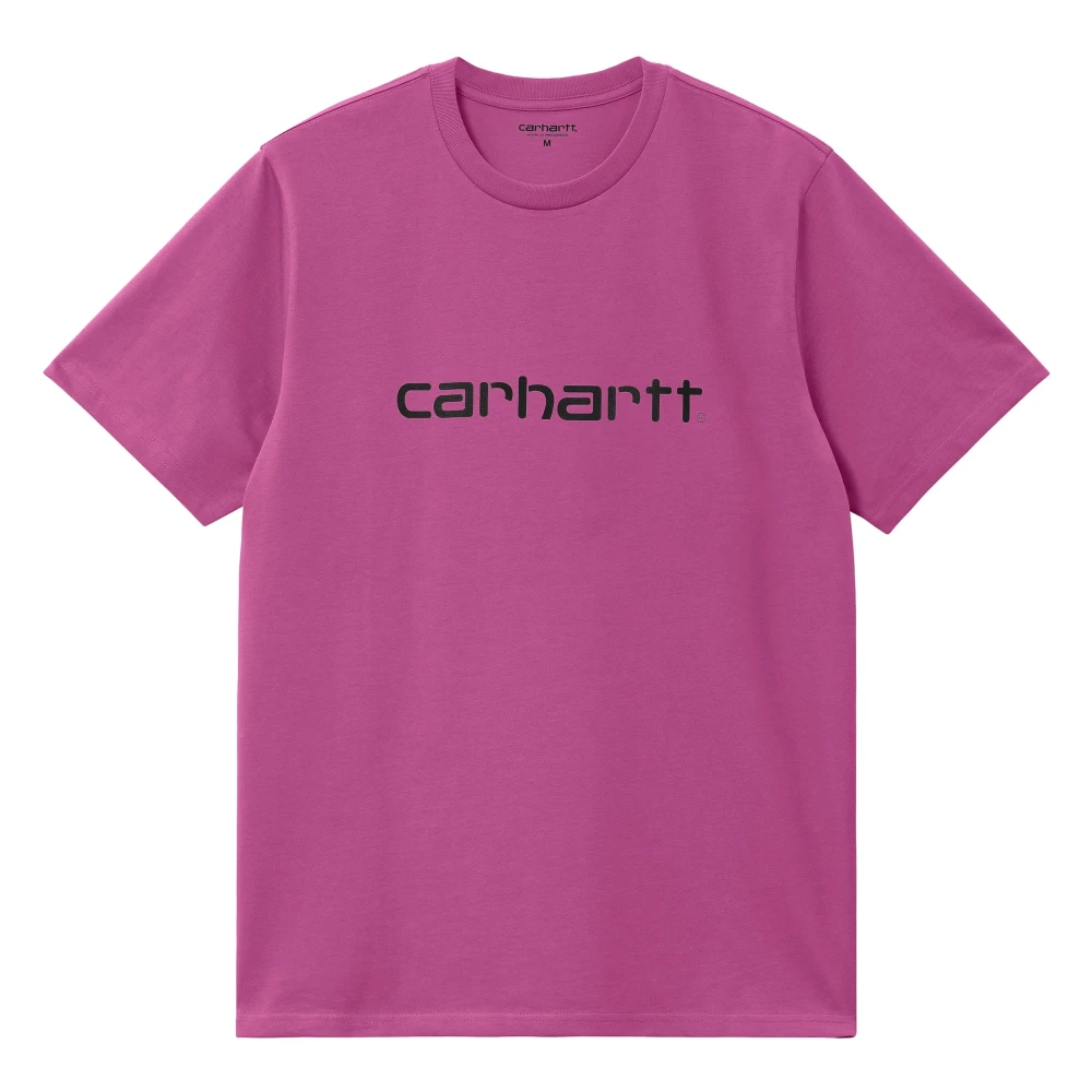 Carhartt WIP Script Tee Magenta Zwart Korte Mouw T-shirt Pink Heren