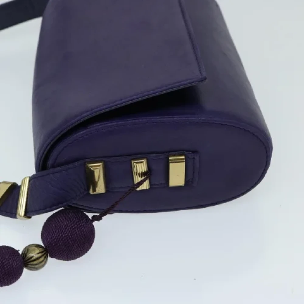 Versace Pre-owned Leather shoulder-bags Purple Dames