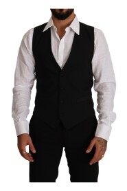 Black Single Breasted Waistcoat Formal Vest