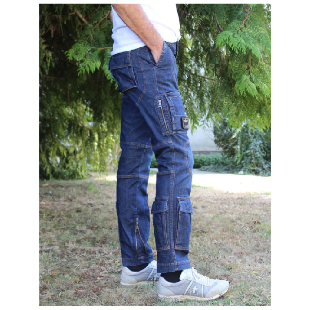 aeronautica militare Straight Jeans Blue Heren