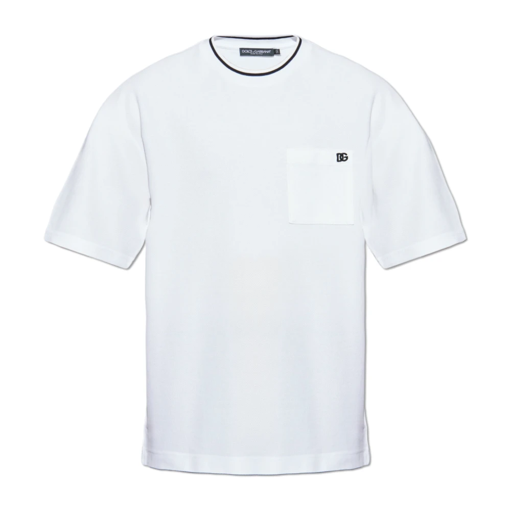 Dolce & Gabbana Men's White T-Shirts, M, T-Shirt With Pocket