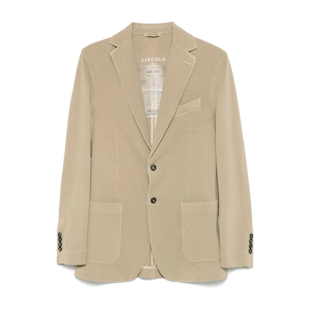 Circolo 1901 Men's Green Khaki Button-Up Jacket With Rear Vents - Blazers - M - Jackets