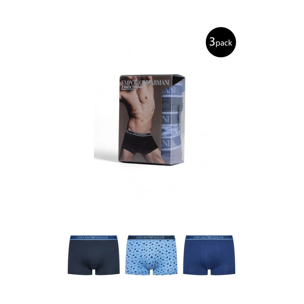 Emporio Armani Blauw Katoenen Ondergoed Collectie Herfst Winter Blue Heren