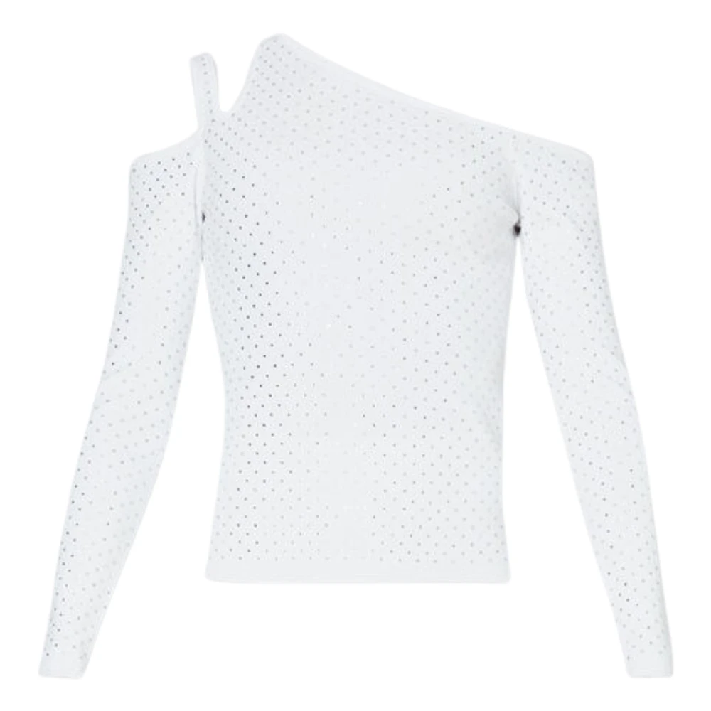 Liu Jo Witte Sweaters met Cut Out Strass White Dames