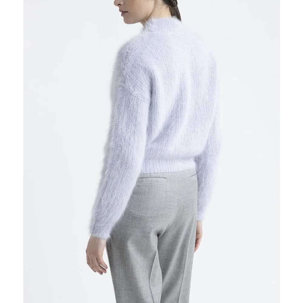 PESERICO Angora wol garen trui Blue Dames