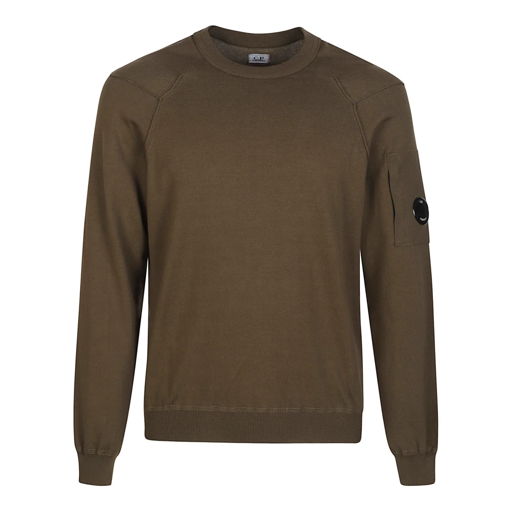 C.p. Company Men's Green Lens Crew-Neck Sweatshirt - Round-Neck Knitwear - Xl - Knitwear