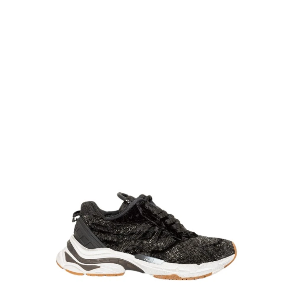 ASH Race Sneakers met Strass Velvet Dames Schoenen Zwart