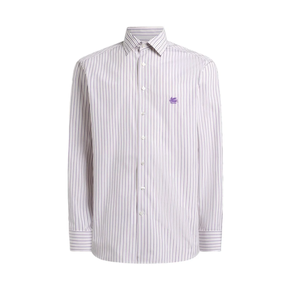 Etro Long-Sleeved Shirt - Male - Casual Shirts - Purple - M - Shirts