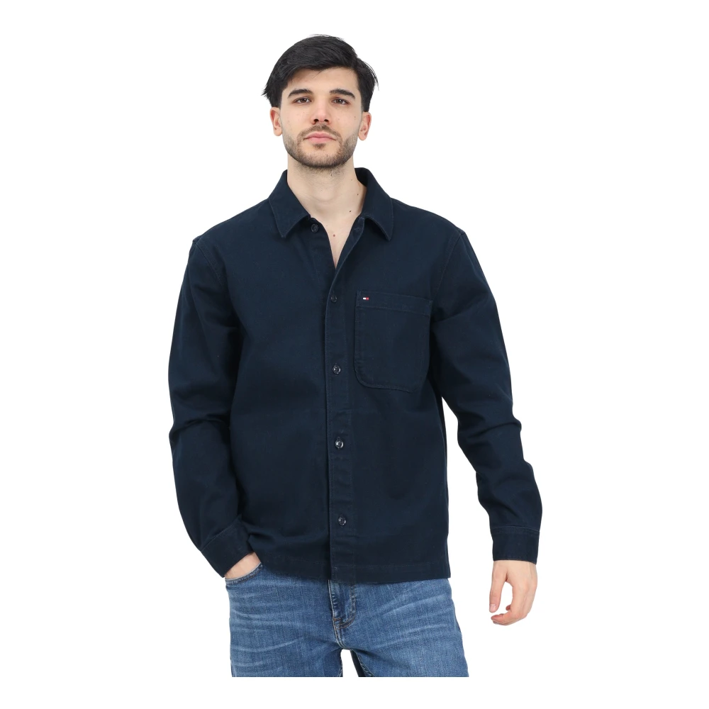 Tommy Hilfiger Blauwe Denim Overhemd met Lange Mouwen Blue Heren