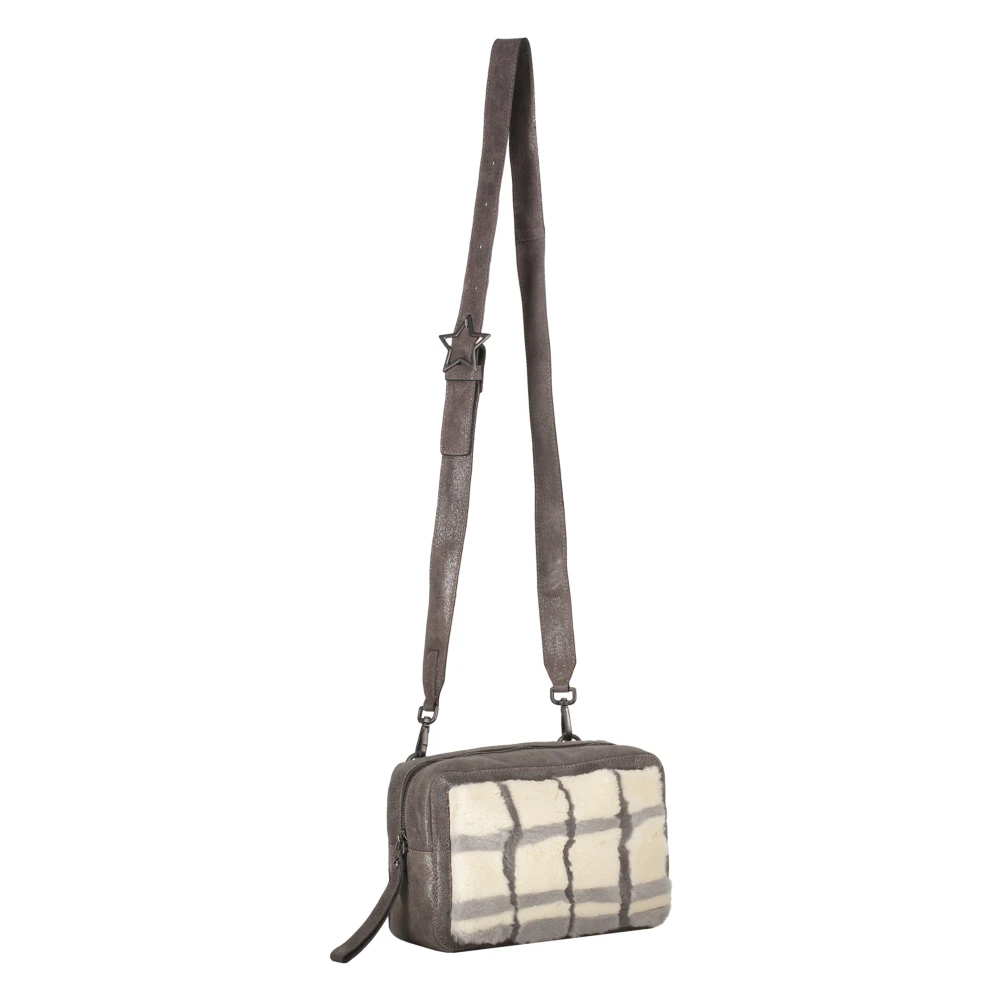 Lorena Antoniazzi Vossenbont Leren Crossbody Tas Gray Dames