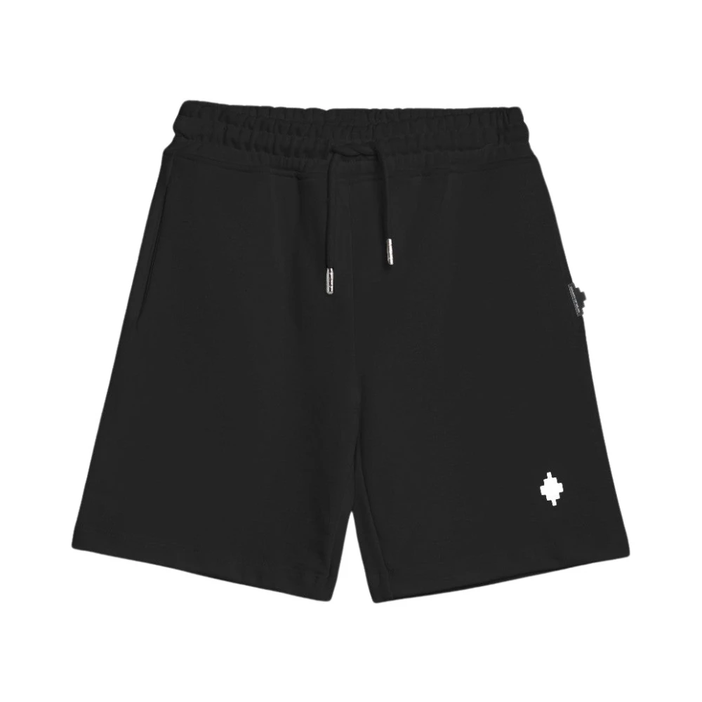 Marcelo Burlon Boys Black Shorts, 10 Y, Fleece Bermuda