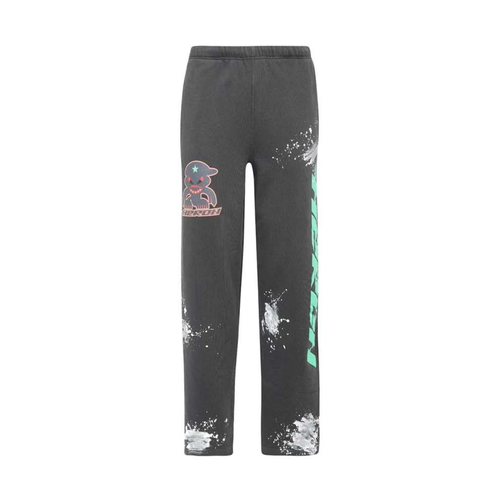 Heron Preston Katoenen trainingsbroek met verfspattenprint Black Heren