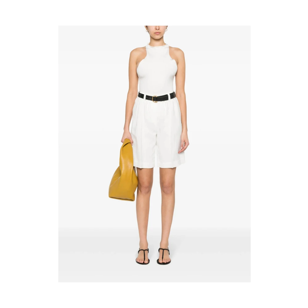 BRUNELLO CUCINELLI Wit Linnenmix Tailored Elastische Tailleband White Dames