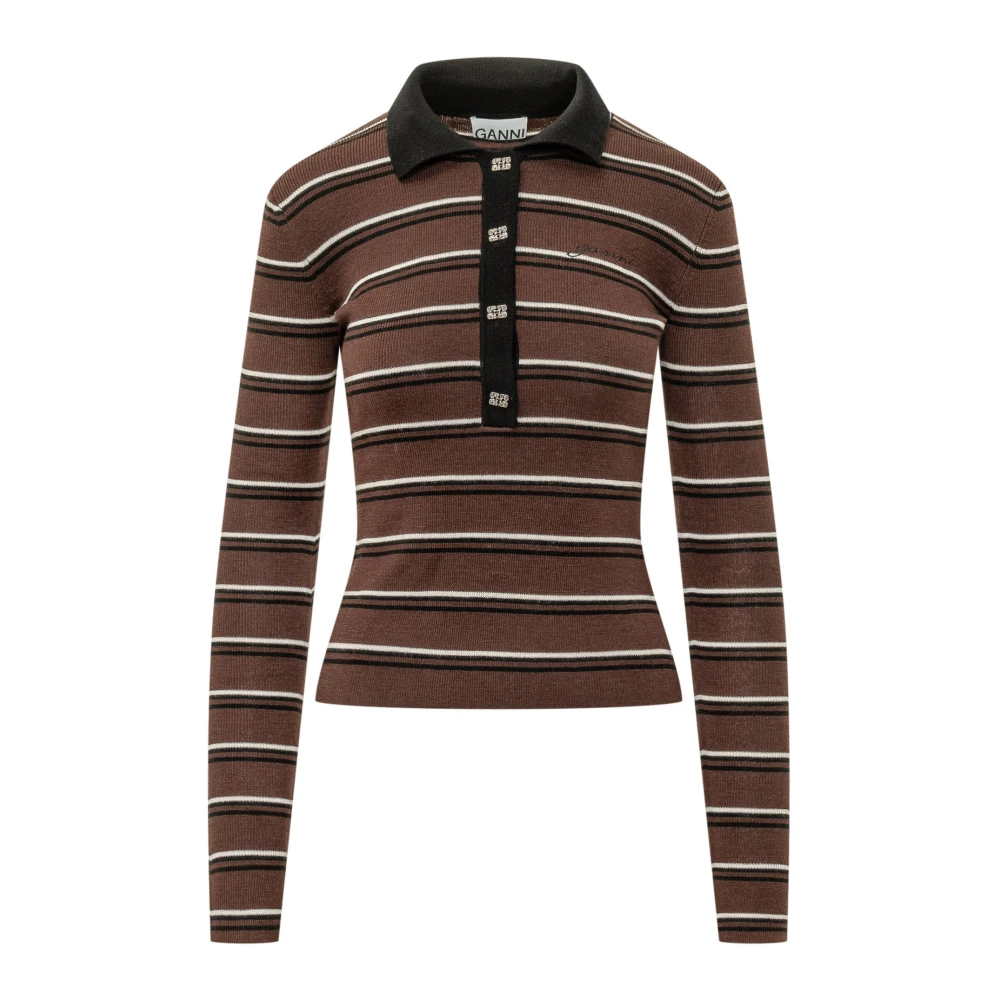 Ganni , Polo Shirts, Female, Multicolor, M, Polos