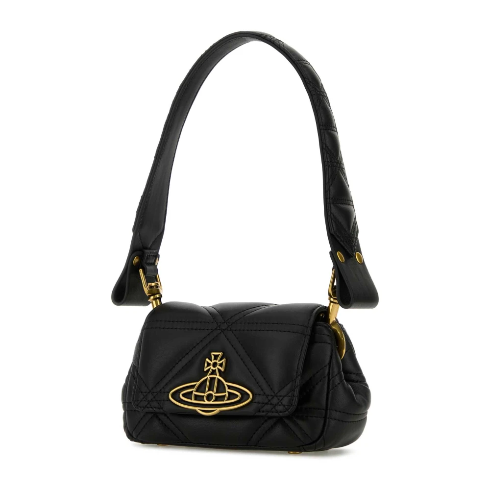 Vivienne Westwood Zwarte Nappa Leren Schoudertas Black Dames