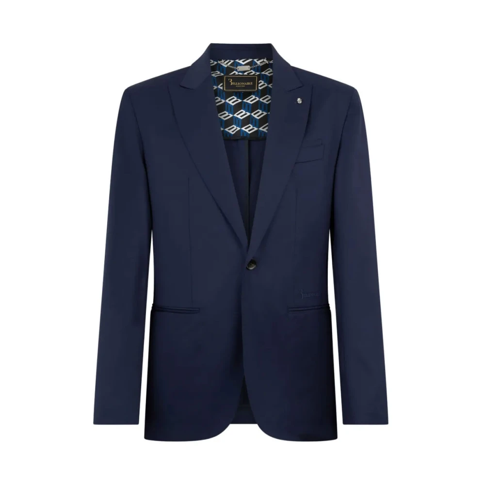 Billionaire Men's Blue Blazers, 4XL, Lapel Blazer