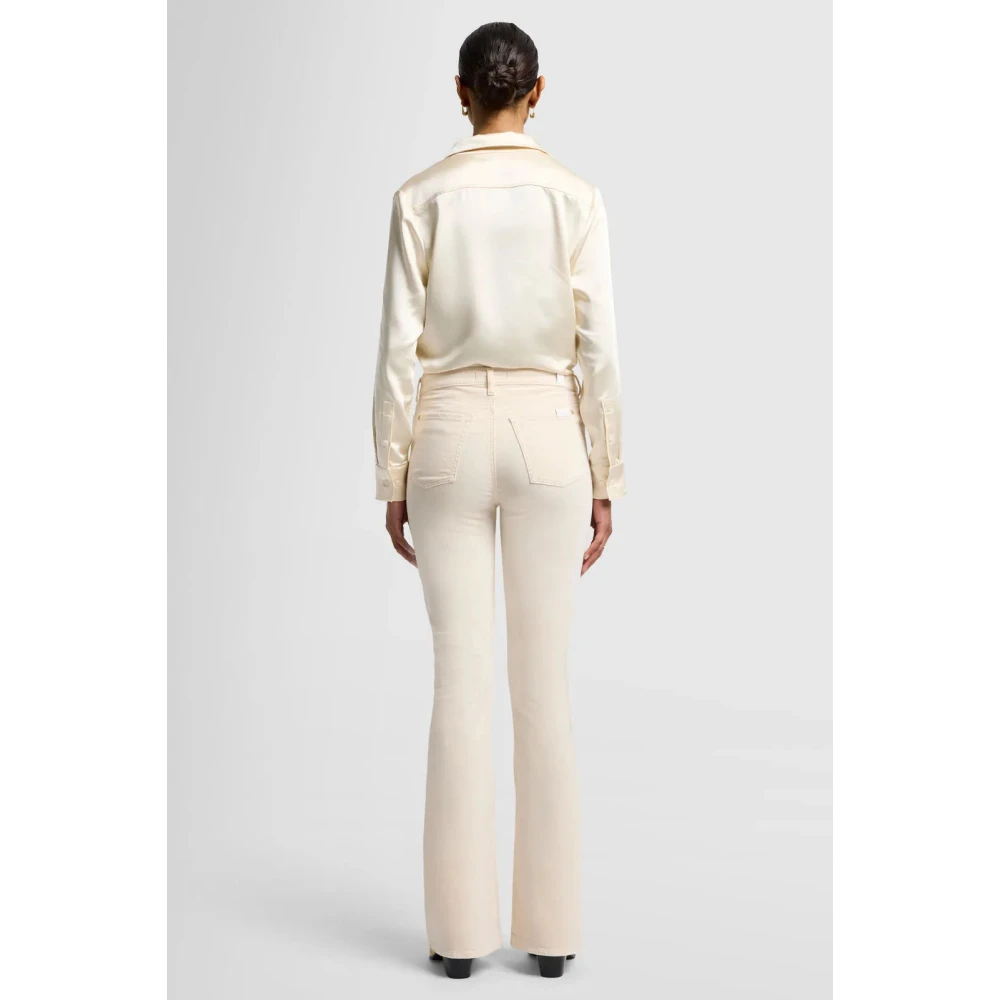 7 For All Mankind Jeans Flare: Denim blauw Beige Dames