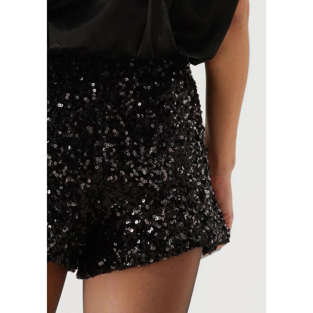 Harper & Yve Glitter Mini Rok Emilia-sk Black Dames