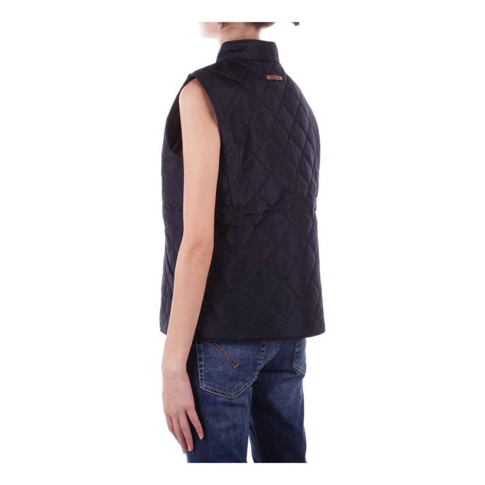 Ralph Lauren Blauw Logo Voorkant Knoop Jas Blue Dames