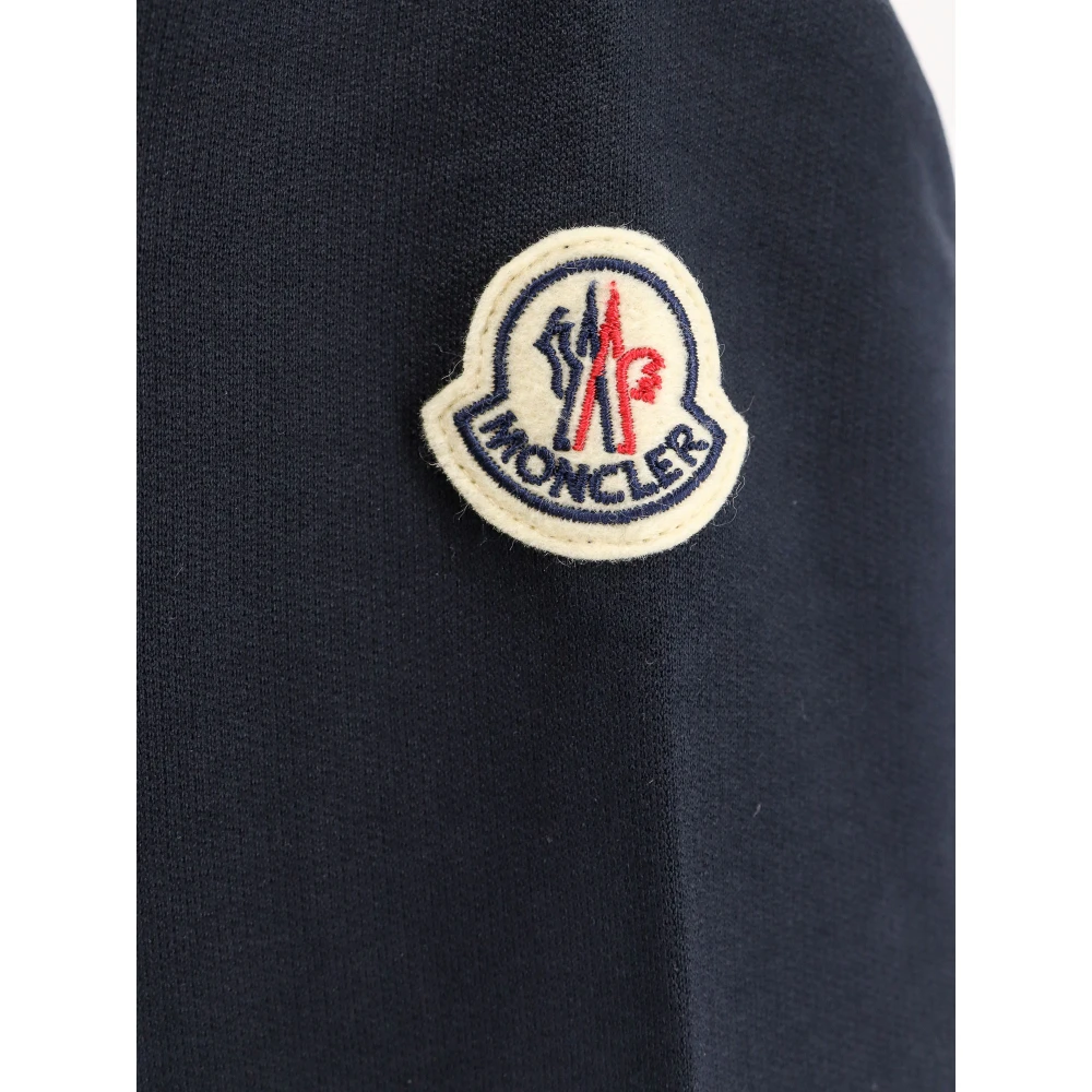 Moncler Geborduurde katoenen sweatshirt met iconisch logo Blue Dames