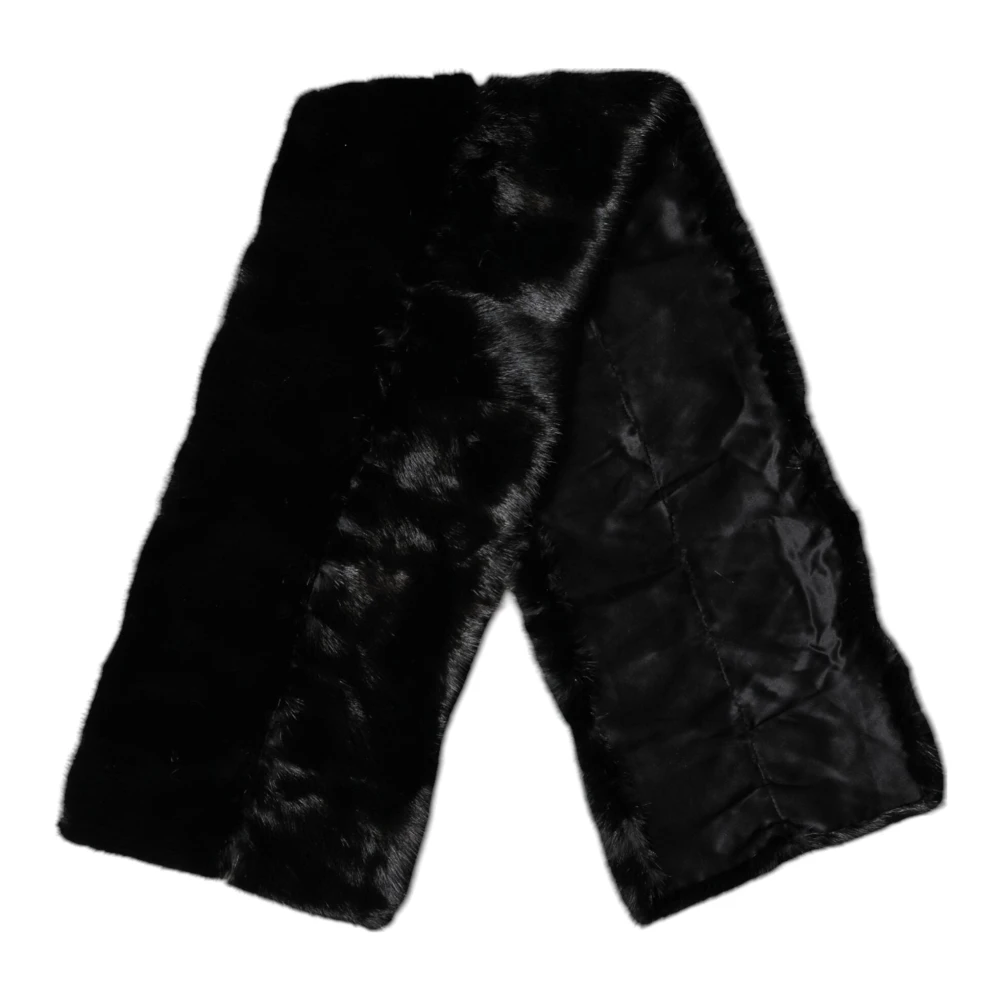 Dolce & Gabbana Women's Black Winter Scarves, One Size, Fur Shawl Neck Wrap Scarf