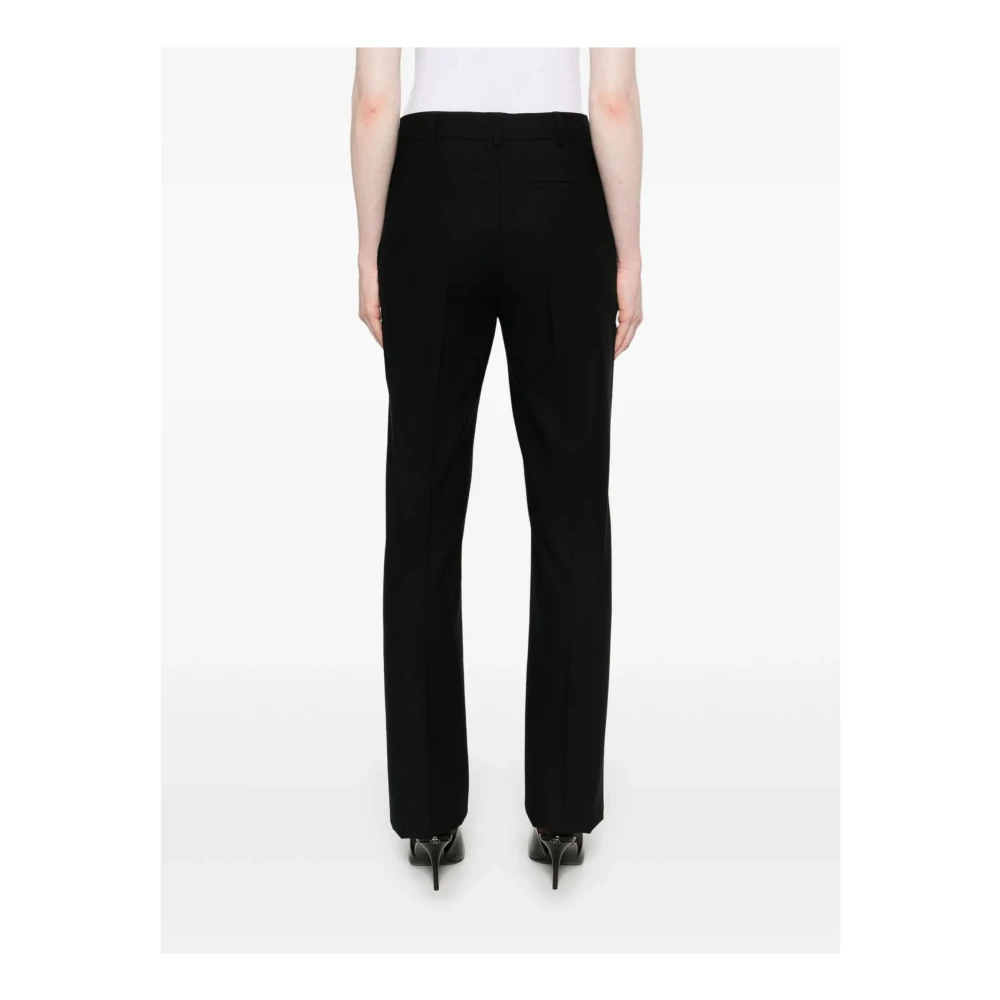 SPORTMAX Zwarte Flanellen Slim Fit Broek met Kristallen Black Dames