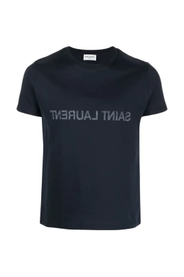 Marinblå T-shirt med logotryck