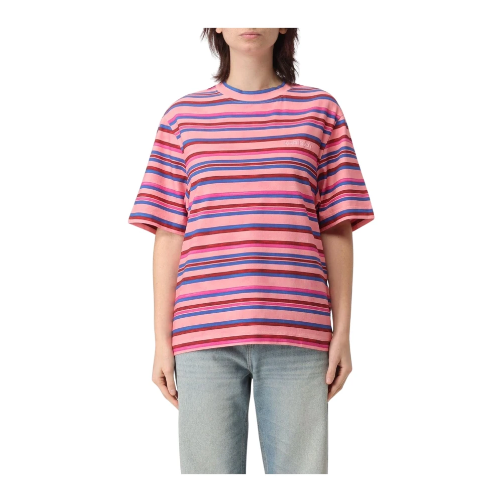 Striped Cotton T-Shirt with Crew Neckline - Khrisjoy - Modalova