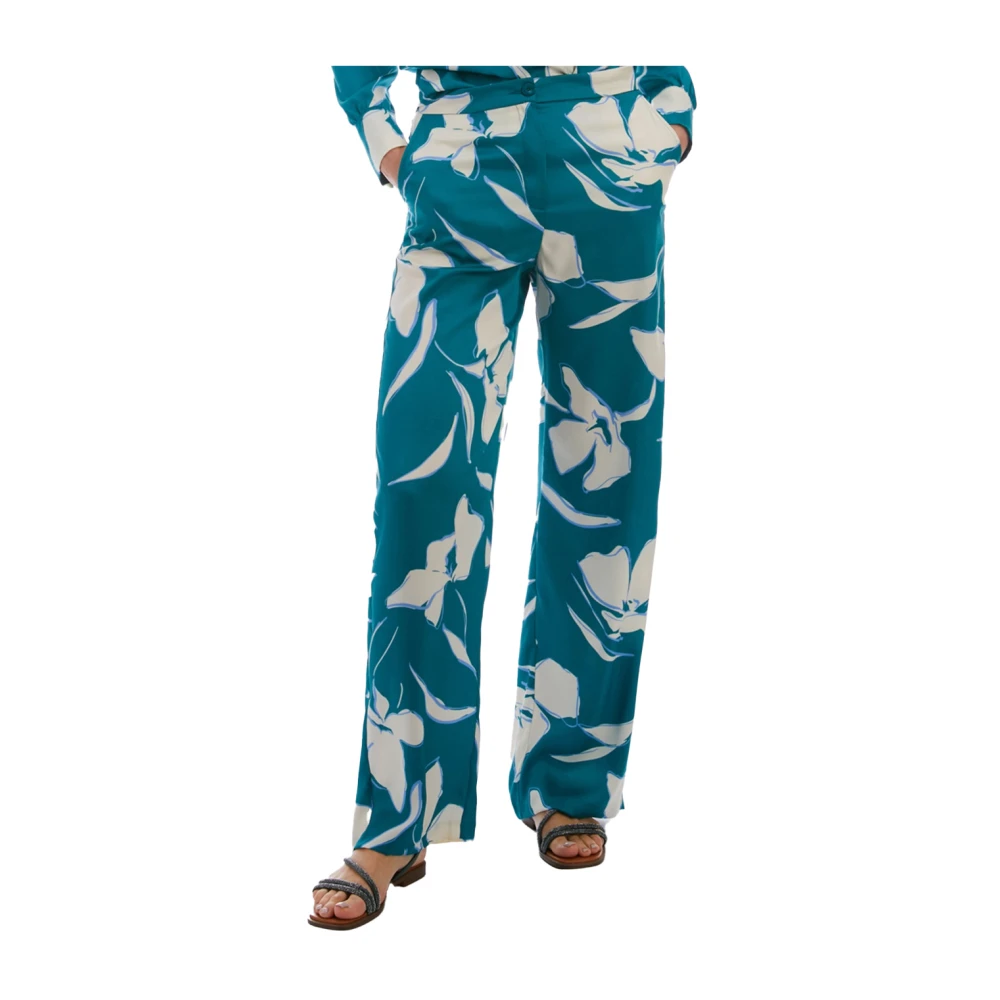 Pennyblack Grafische Bloemen Polyester Broek Multicolor Dames