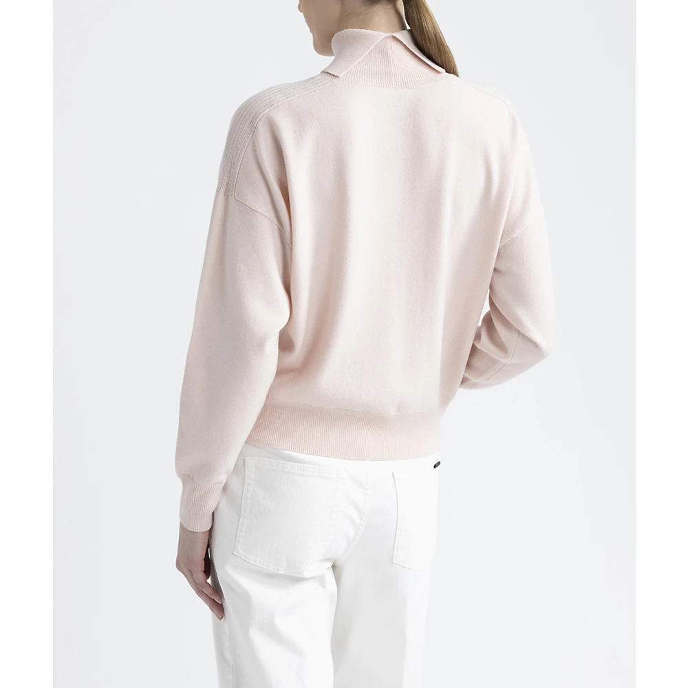 PESERICO Wol zijde en kasjmier ronde hals trui Pink Dames