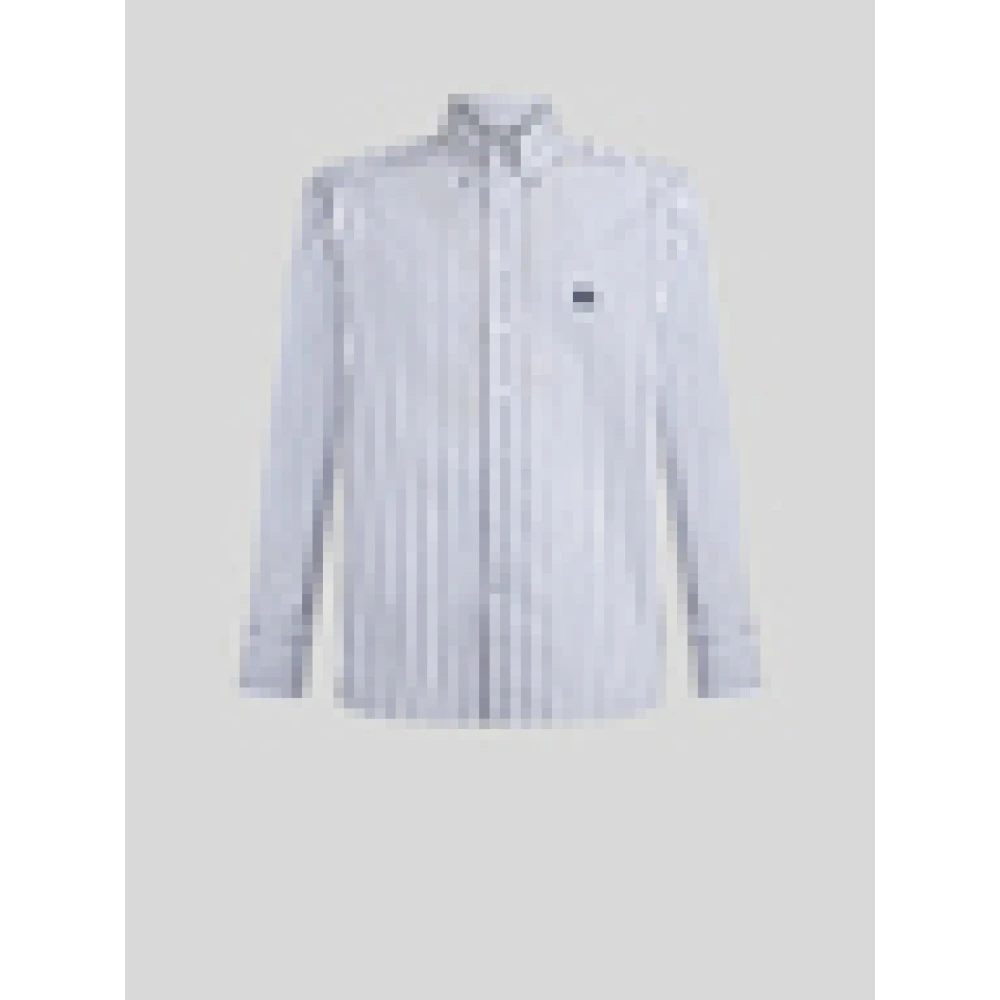 ETRO Roma Logo Overhemd Blue Heren