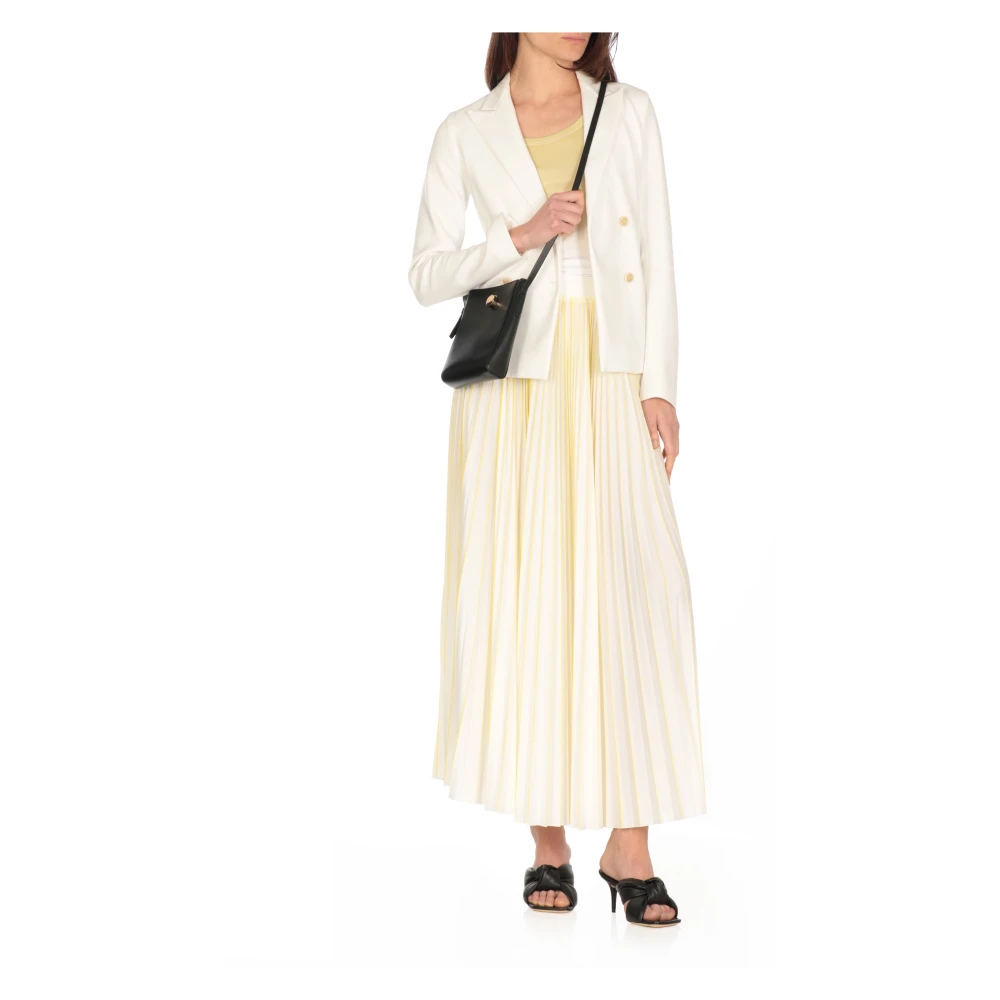 Fabiana Filippi Witte Double-Breasted Blazer met Peak Revers White Dames