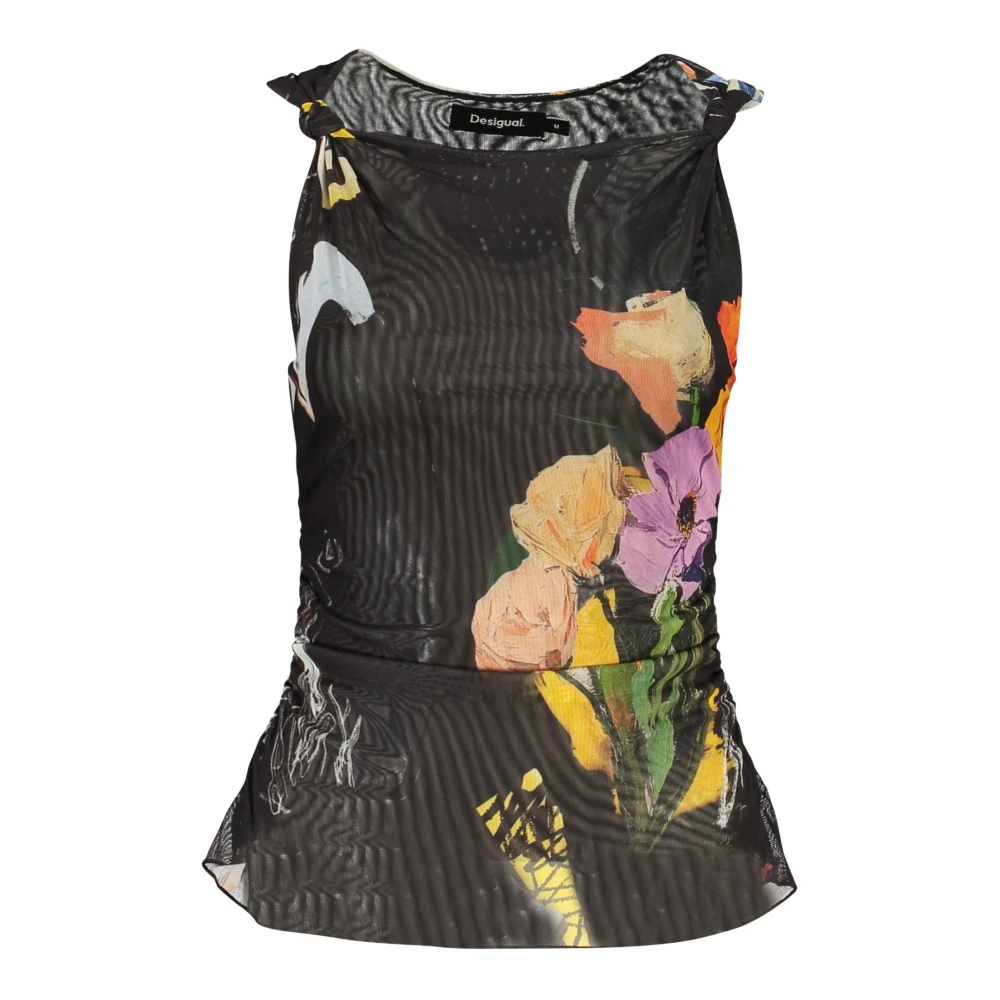 Desigual Vrouw Zwart Tops Dames, M, Polyester, Bruselas Tank Top