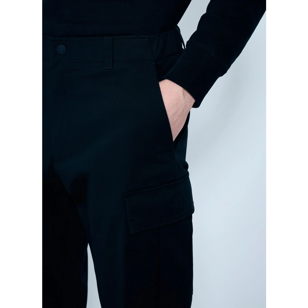 Moncler Katoenen Twill Cargo Broek Black Heren