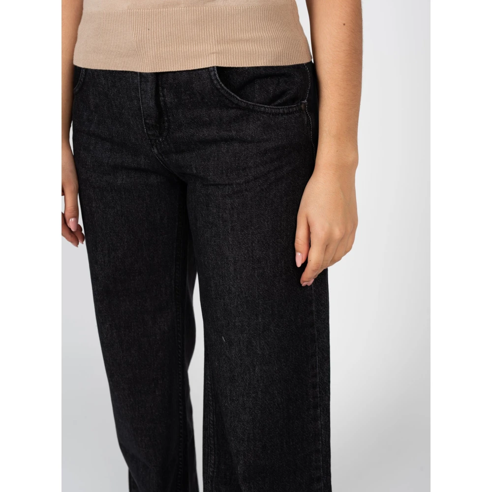 La Haine Inside Us Wijde Pijp Jeans Hoogwaardig Denim Black Dames