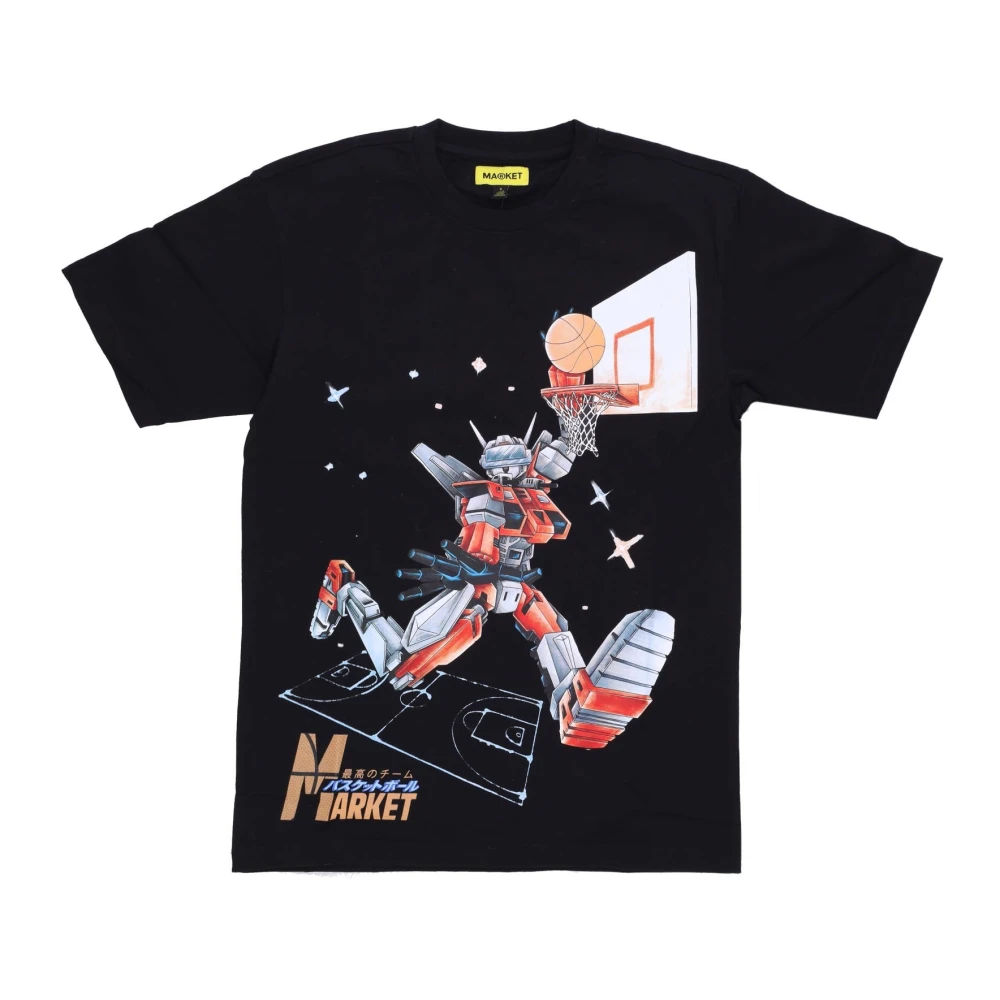 Market Zwarte Heren T-shirt met Print Black Heren