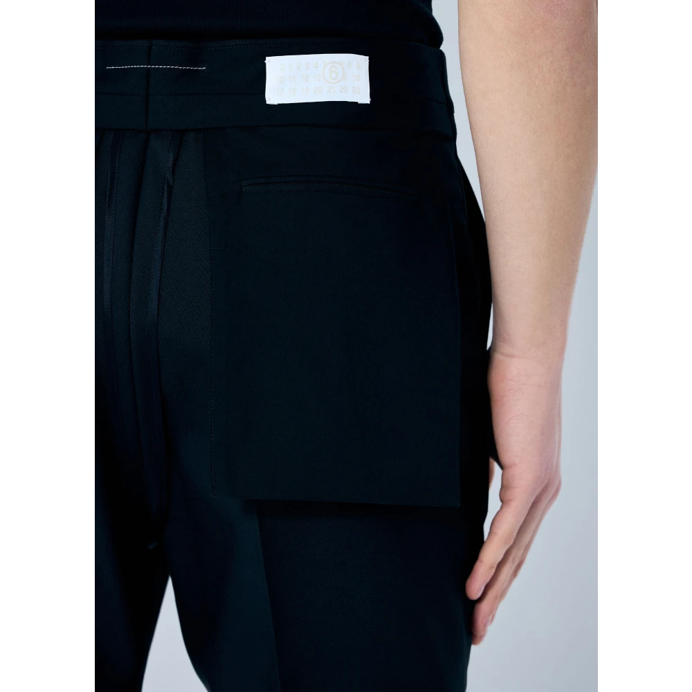 MM6 Maison Margiela Mid-rise Tailored Pants met Binne- en Buitenkant Constructie Black Heren