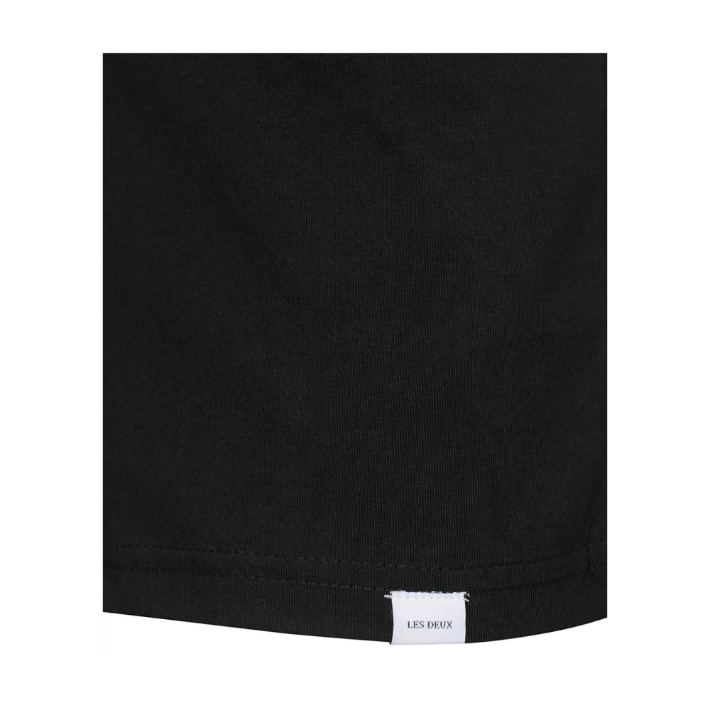 Les Deux Katoenen Crew-neck T-shirt met Tricolor Detail Black Heren