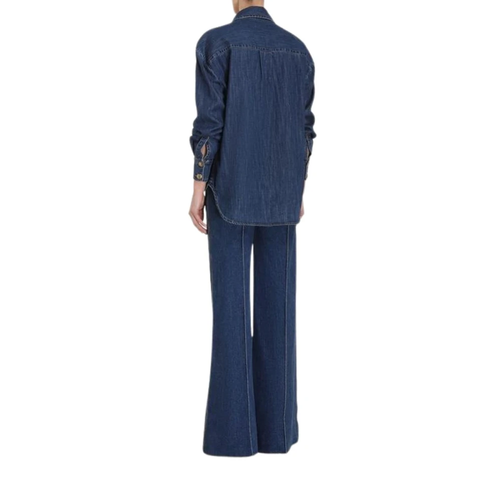 Zimmermann Wijde Flared Denim Jeans Blue Dames