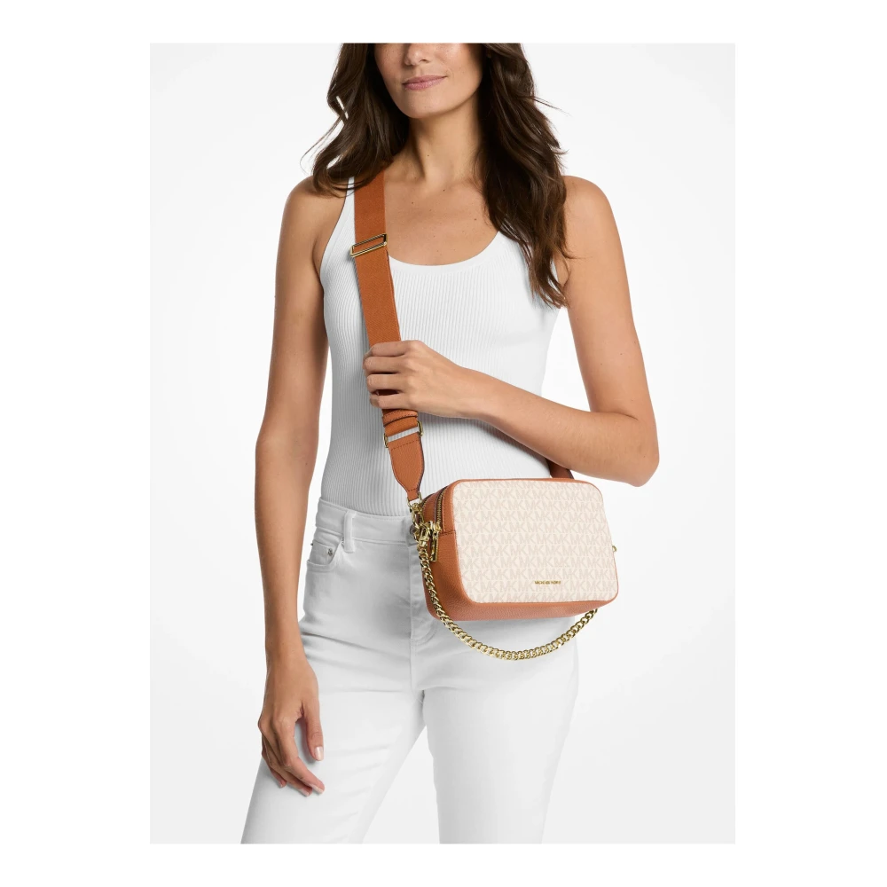 Michael Kors Middelgrote Bryant Leren Schoudertas White Dames