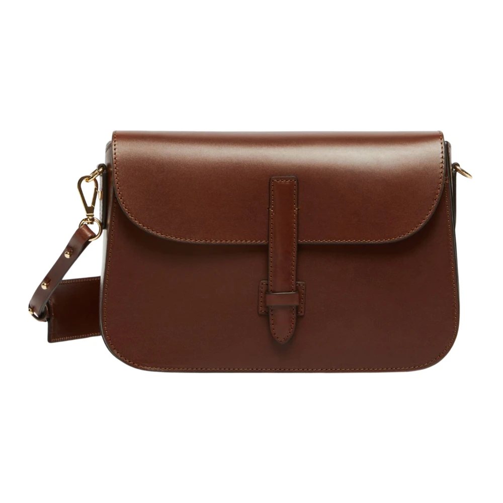 Max Mara Weekend Schoudertas van plantaardig gelooid leer Brown Dames