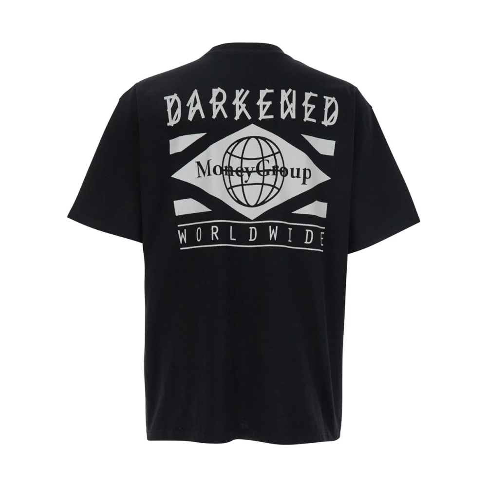 44 Label Group Zwarte katoenen T-shirt met print voor en achter Black Heren