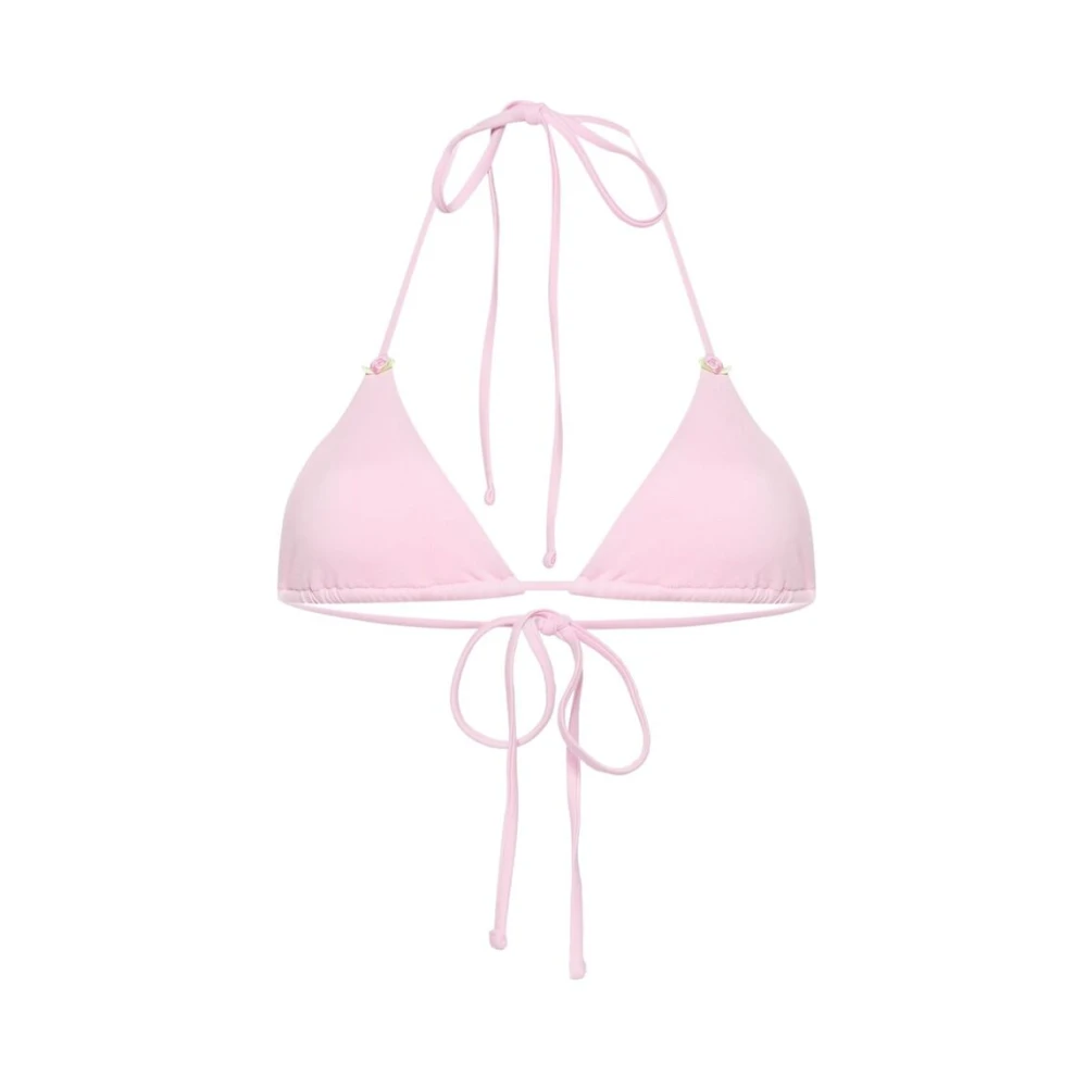 Frankies Bikinis Bloemenapplicatie Halternek Strandkleding Pink Dames