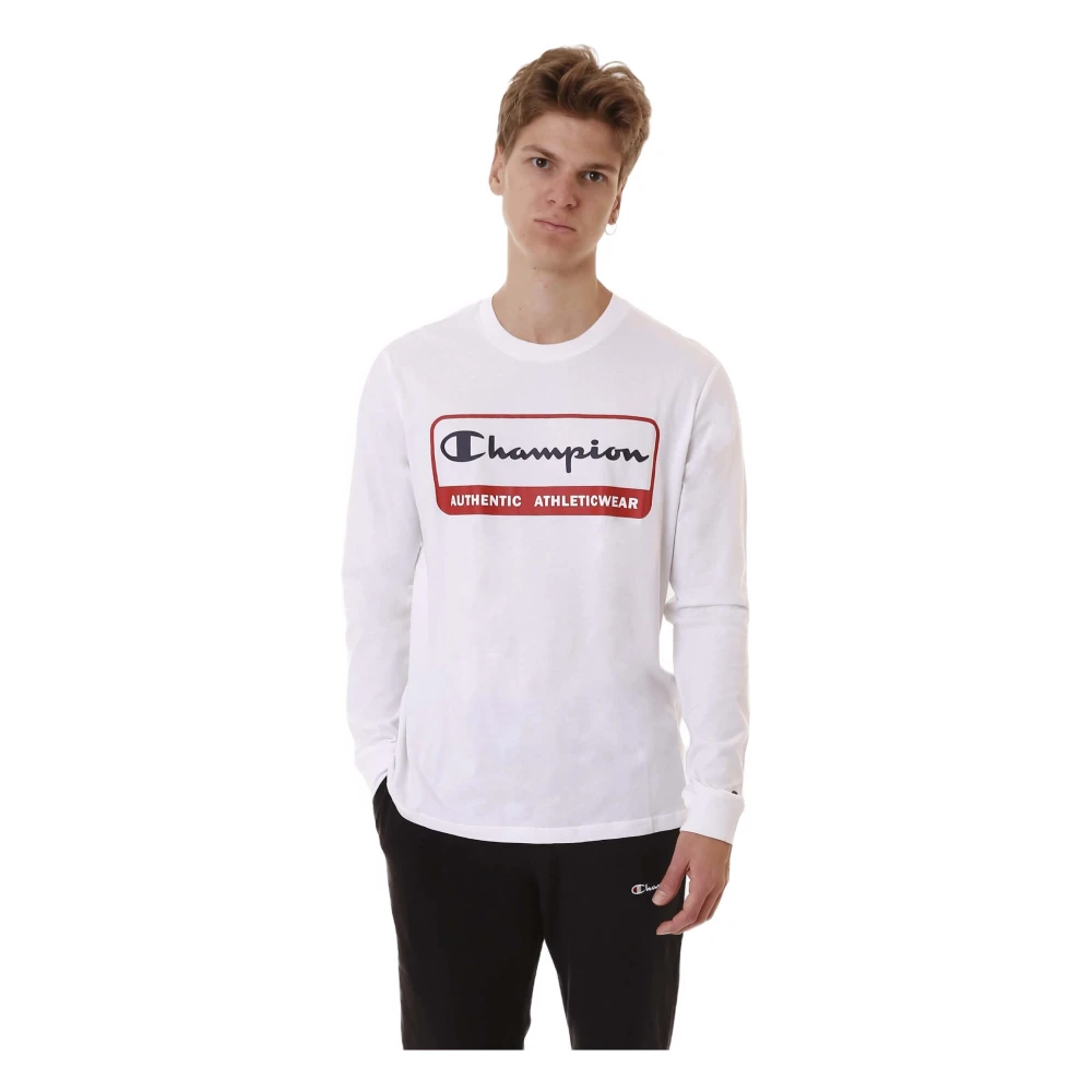 Champion Lange mouwen T-shirt White Heren