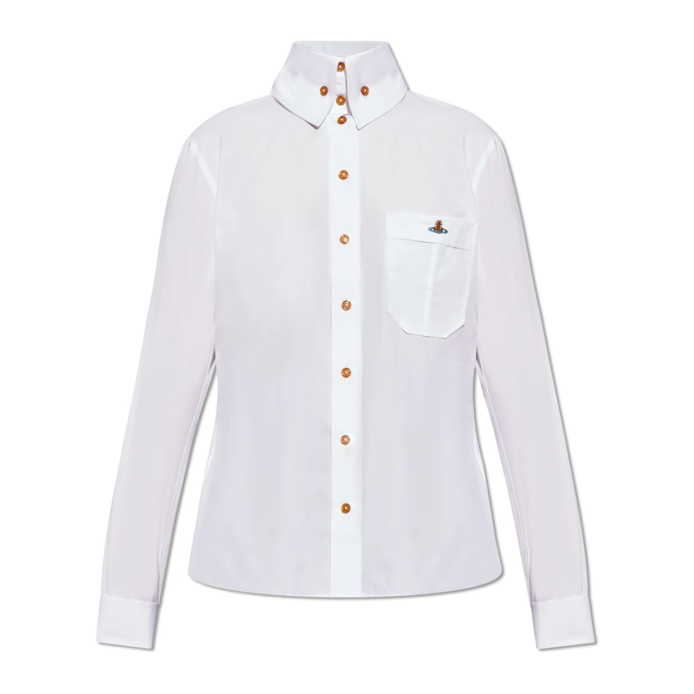 Vivienne Westwood Logo Katoenen Overhemd White Dames