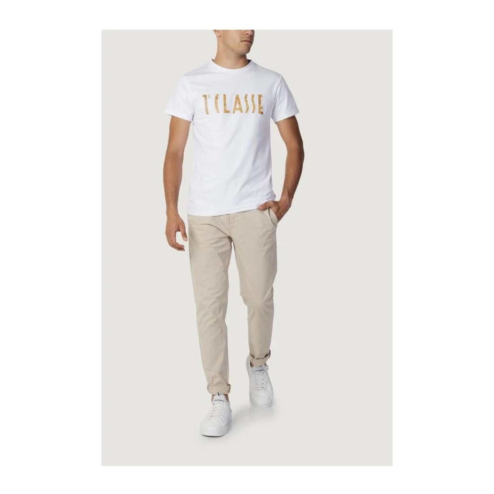 Alviero Martini 1a Classe Katoenmix T-shirt met Lycra White Heren