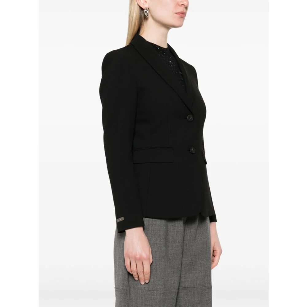 PESERICO Stijlvolle Jas in Trendy Ontwerp Black Dames